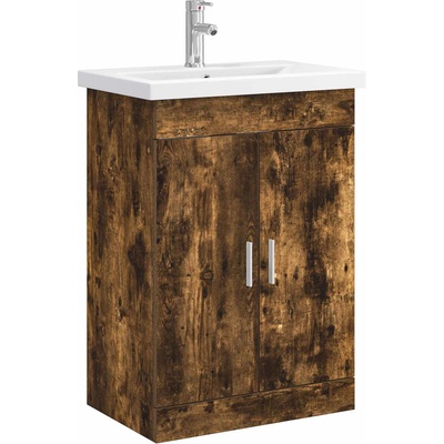 vidaXL Комплект мебели за баня Опушен дъб 61 x 40 x 84, 5 см (3404354)