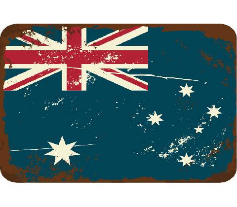 Ceduľa vlajka Austrália