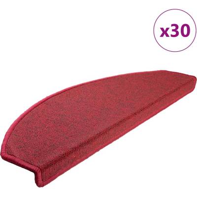 vidaXL Изтривалки за стълби, 30 бр. , 65x24x4 см, червени, полукръгли, големи (3365754)