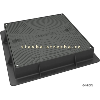 Heckl Kanalizační poklop čtvercový litinový, vč. rámu, TAMESIS Typ poklopu: 600x600 mm, D400 – Sleviste.cz