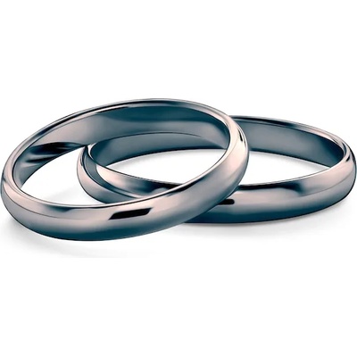 SAVICKI Сватбени халки: черно злато, полукръгъл профил. 3 мм