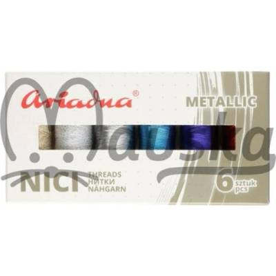 Nitě VIGA multikolor lesklé metalické sada nití