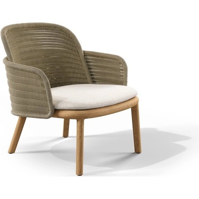 Tribu Nízké křeslo Suro, 71x75x74 cm, rám lakovaný hliník clay, výplet lanko linen, bez sedáku