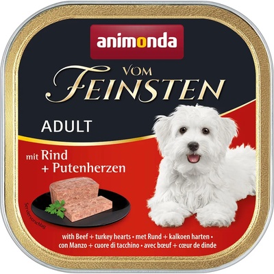Animonda 6x150г Adult Animonda vom Feinsten, консервирана храна за кучета - говеждо и пуешки сърца