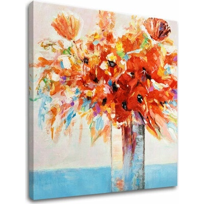 Obraz na plátne KVETY VO VÁZE - 50x50 cm