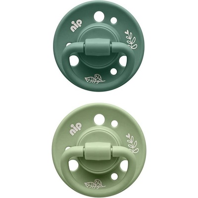 NIP Каучукови залъгалки NIP Green - Cherry, зелени, 0-6 м, 2 броя (24000821910126)