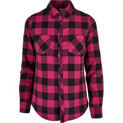 Ladies Turnup Checked Flanell shirt wildviolet/black
