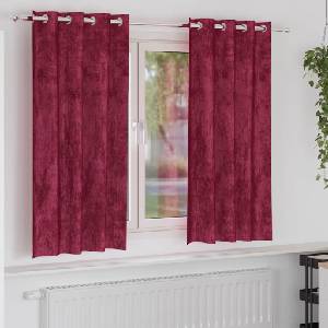 Pure Line Home Кадифени завеси в цвят бордо с метални халки, 2 бр. , 140 x 175 см
