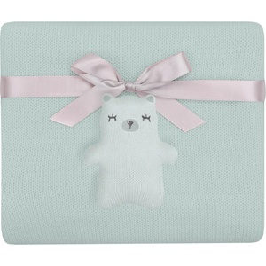 KikkaBoo Плетено памучно одеяло Kikkaboo - Bear with me, Mint (31103010050)