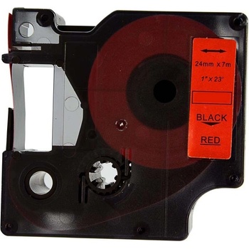 Pro Dymo Съвместима лента с Dymo 53717, S0720970, 24mm x 7m, черен печат / червен фон (53717)