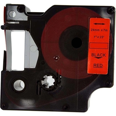 Compatible Съвместима лента с Dymo 53717, S0720970, 24mm x 7m, черен печат / червен фон (53717)