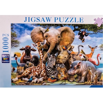 EmonaMall Детски пъзел Африкански животни (1000 елемента) EmonaMall - Код W5285 (W5285-200772614-2002007726141)