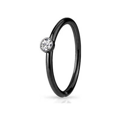 Šperky4U černý piercing do nosu/ucha kruh N01164-C