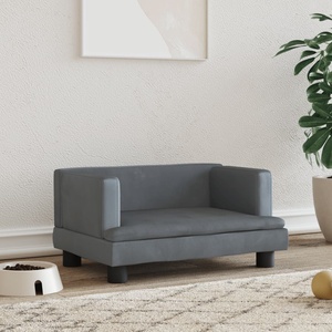 vidaXL Кучешко легло тъмносиво 60x40x30 см кадифе (171908)