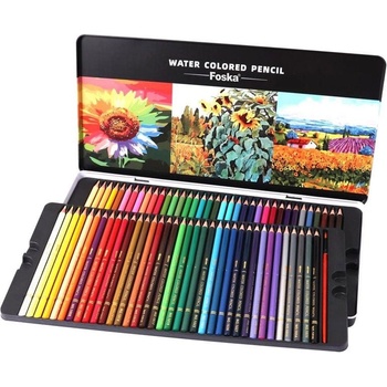 Foska Акварелни моливи, 72 цвята, в метална кутия (1015120795)