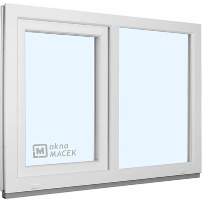 KNIPPING Plastové okno - 70 AD, 1200x900 mm, FIX/OS, bílá Sklo: ornamentální (kůra čirá) – Zboží Mobilmania