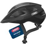 ABUS road bike helmet Macator - sporty bike helmet for beginners - also for pigtail wearers - for women and men - glossy black, size M - 87212 (87212)