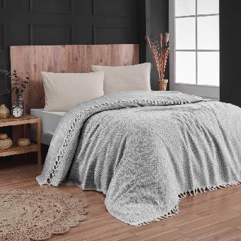 Image 1 of Png Панагюрище Покривало за легло жакард 220/240 см 100% памук сиво