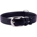 COLLAR Плосък кожен нашийник черен 46 - 60см, 35мм