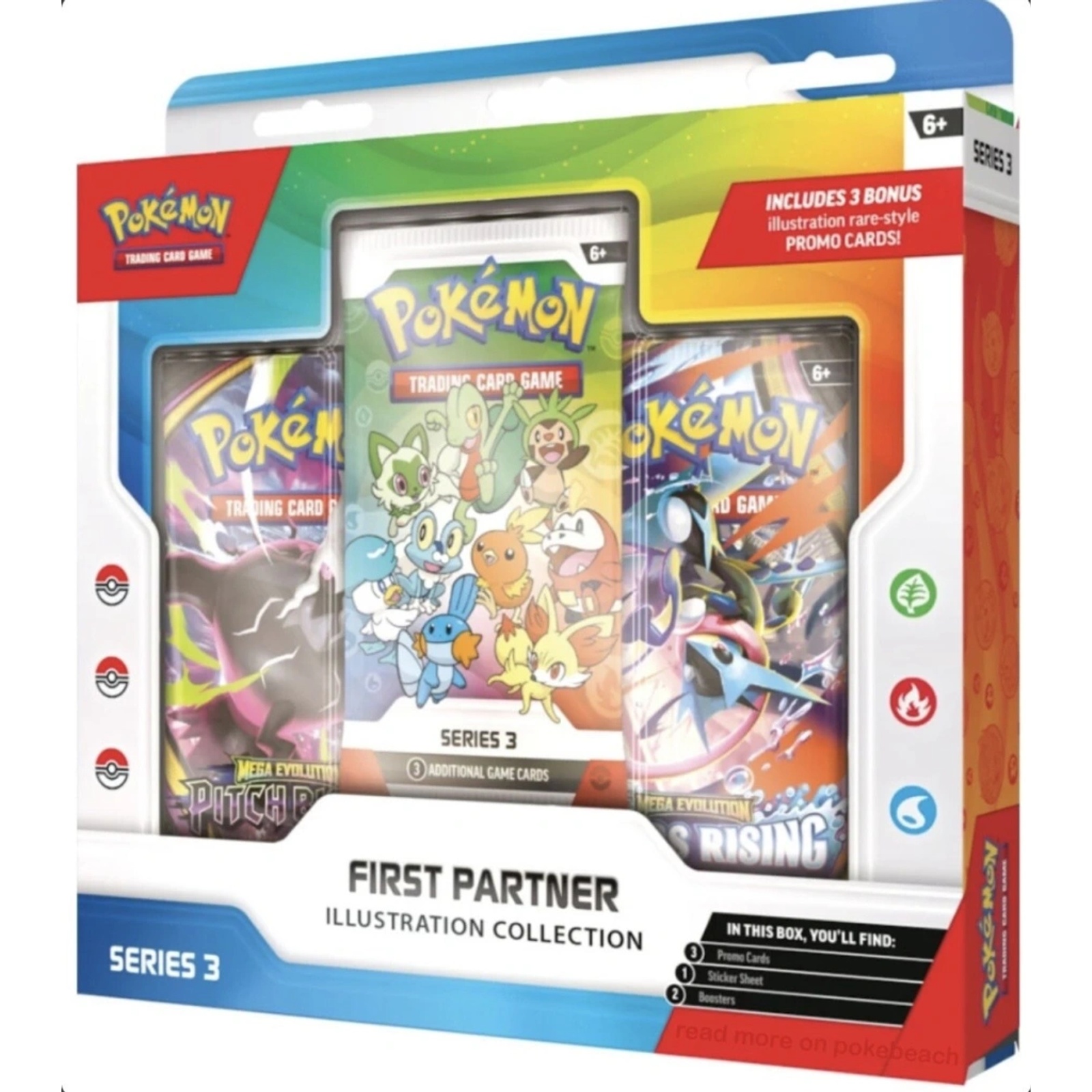 Display of cards and booster packs from the collection box
