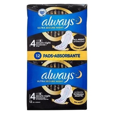 Always Ultra Secure Night Instant Dry Protection 12 ks