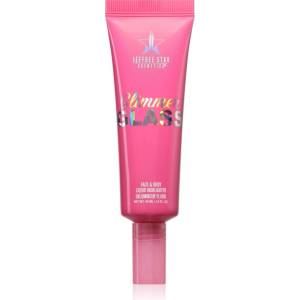 Jeffree Star Cosmetics Glimmer Glass Face & Body Highlighter течен хайлайтър за тяло и лице цвят Glistening Gold 45ml