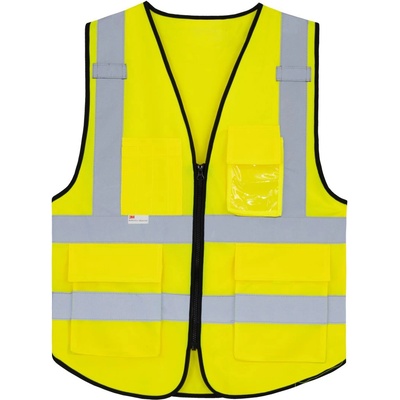 Korntex HI-VIS KXPMF MUNICH / Многофункционална жилетка с висока видимост - HV жълта L/XL (76XPMFzv8ze)