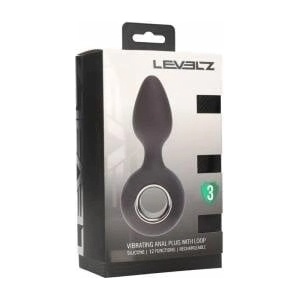 Boss of Toys Vibrating Silicone Anal Plug with Loop - Black