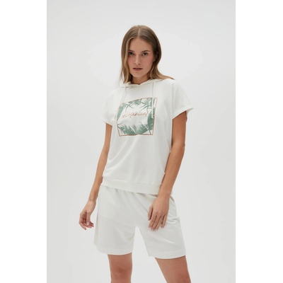 Moodo Бял суитшърт топ с качулка Moodo | Byal | ЖЕНИ | XS