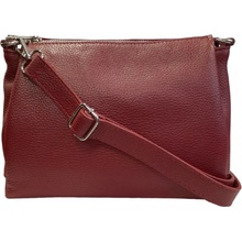 Vera Pelle kožená dámská crossbody kabelka bordo 8799 kuze D10