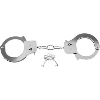 Метални белезници в сив цвят, дизайнерски - Designer Cuffs Silver (PIPE380126)