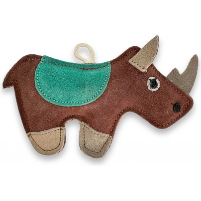 PafDog nosorožec Rudy z kůže a juty hnědý 19 cm
