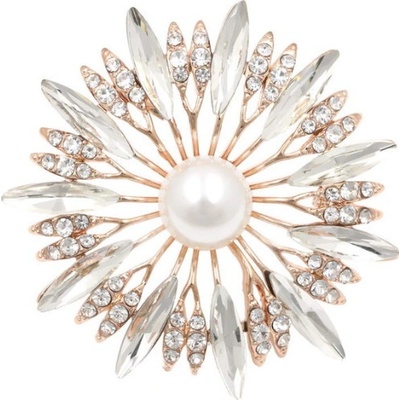 Miranda brošňa Flower B4227W white