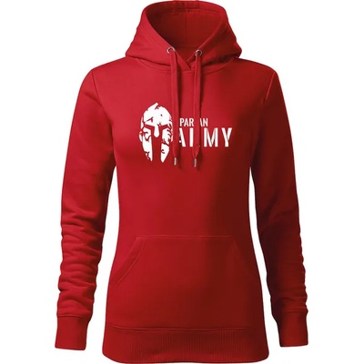 DRAGOWA дамски суитшърт с качулка, Spartan Army, червен, 320г/м2 (5904)