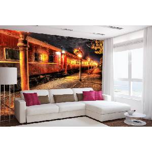DIMEX ART Самозалепваща се флизелинова фототапета влак и пламъци 375 x 250 см