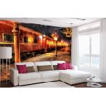 DIMEX ART Самозалепваща се флизелинова фототапета влак и пламъци 375 x 250 см