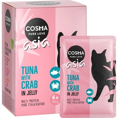 Cosma Thai/Asia kapsičky tuňák & krabí maso v želé 6 x 100 g