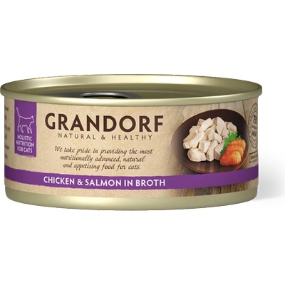 Grandorf Chicken Breast & Salmon - Допълваща мокра храна за котки със сьомга и пилешко филе 70 гр