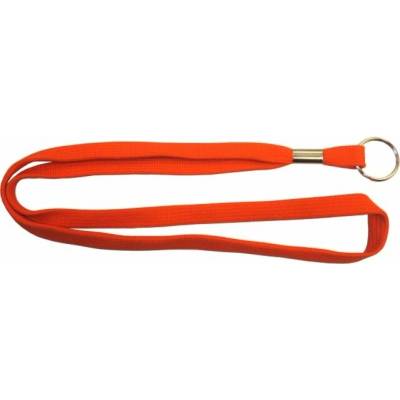 Snúrka na krk dutá 10 mm, krúžok K20, svorka, červená