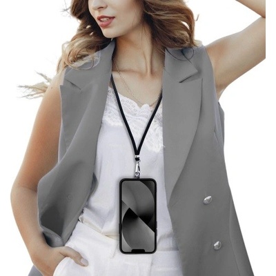 Šňůrka na telefon s nastavitelnou délkou(délka 165 cm ,max 82,5 cm ve smyčce) Černá