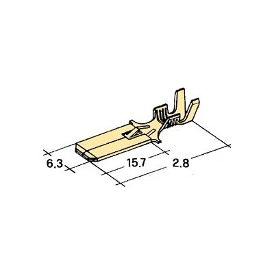 konektor 6,3mm 0,75-2,0mm² kolík zajištěný pocínovaný