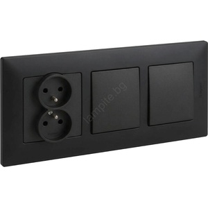 Legrand - Двоен еднополюсен ключ бр. 1 и двоен контакт с рамка NILOE 250V бр (LR0002B)