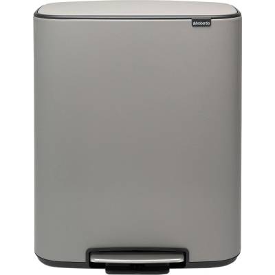 Brabantia Кош за отпадъци Brabantia - Bo Pedal, 60 l, Mineral Concrete Grey (1003187)