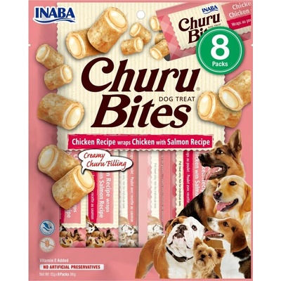 INABA Churu Dog Bites Chicken wraps Chicken+Salmon 8x12g