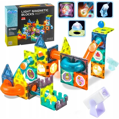 SPARKYS Kuličková dráha magnetická, svítící 75 ks – Zboží Dáma