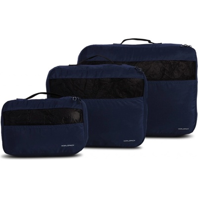 Fabrizio set 3 ks cestovních organizérů na oblečení worldpack S M L 10461-0600 16 L modrá