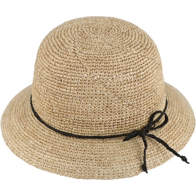 Fiebig Headwear since 1903 Dámský letní nemačkavý slaměný klobouk Cloche Crochet Cloche – Zboží Dáma
