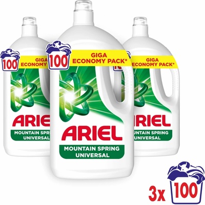 Ariel Mountain Spring tekutý prací prostriedok 3 x 4,5 l 300 PD
