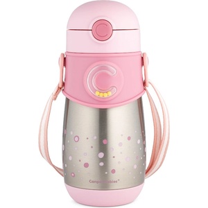 Canpol babies Термочаша със силиконова сламка Canpol - 300 ml, Розова (74/054_pin)