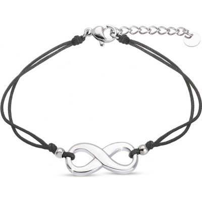 Ellami Chir.ocel náramek šnůrka nekonečno černý 2002276-4